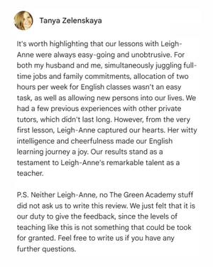Green English online school — English exam preparation social media post