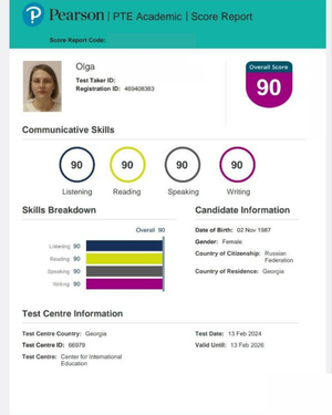 Green English online school — English exam preparation social media graphic